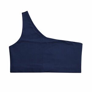 Girlfriend Collective One-Shoulder Bra Navy X-Large